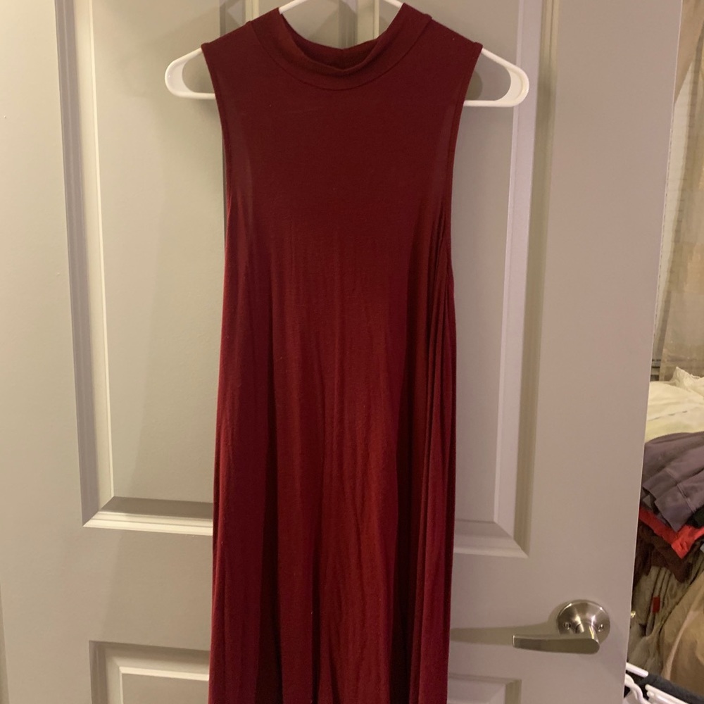 Maroon T-shirt dress